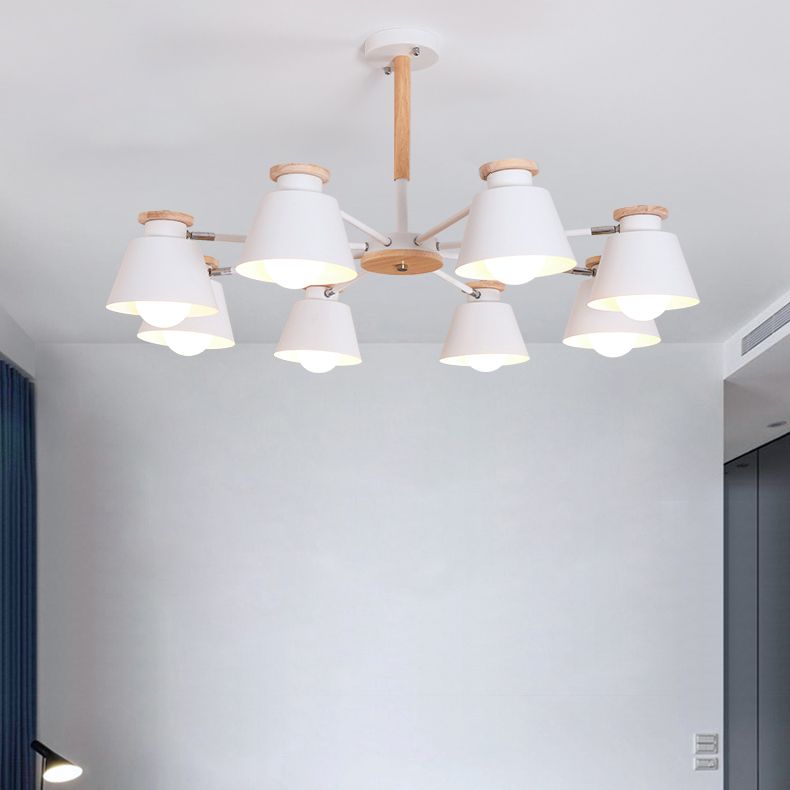 Accesorios de iluminación de lámparas de madera modernos Luz de suspensión de beige múltiple para sala de estar