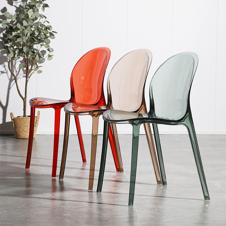 Contemporary Kitchen Dining Side Chair Plastic Stack Parsons Chair