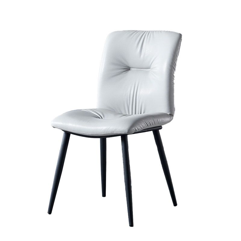 Silla moderna comedor silla sin brazos con patas de metal para cocina