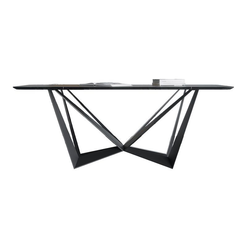 Rectangle Dining Table Set 1/2/7 Pcs Sintered Stone Table with Wingback Chairs