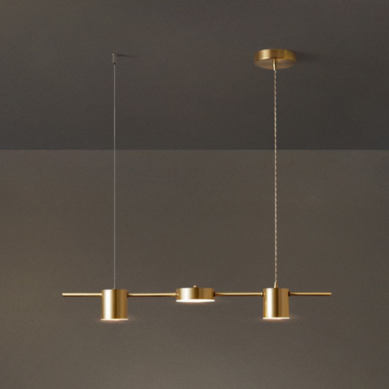 Metal Cylinder Island Pendant Modern Multiple-Light Island Lighting