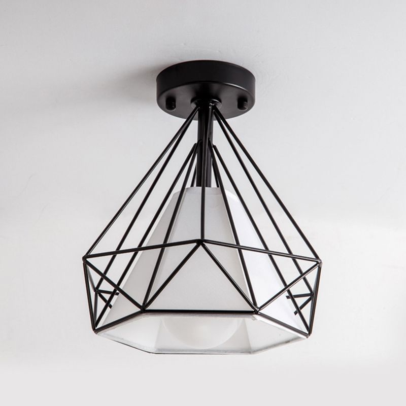 Modern Industrial Style Star Shape Ceiling Light Fabric Lampshade Ceiling Lamp for Living Room Bedroom