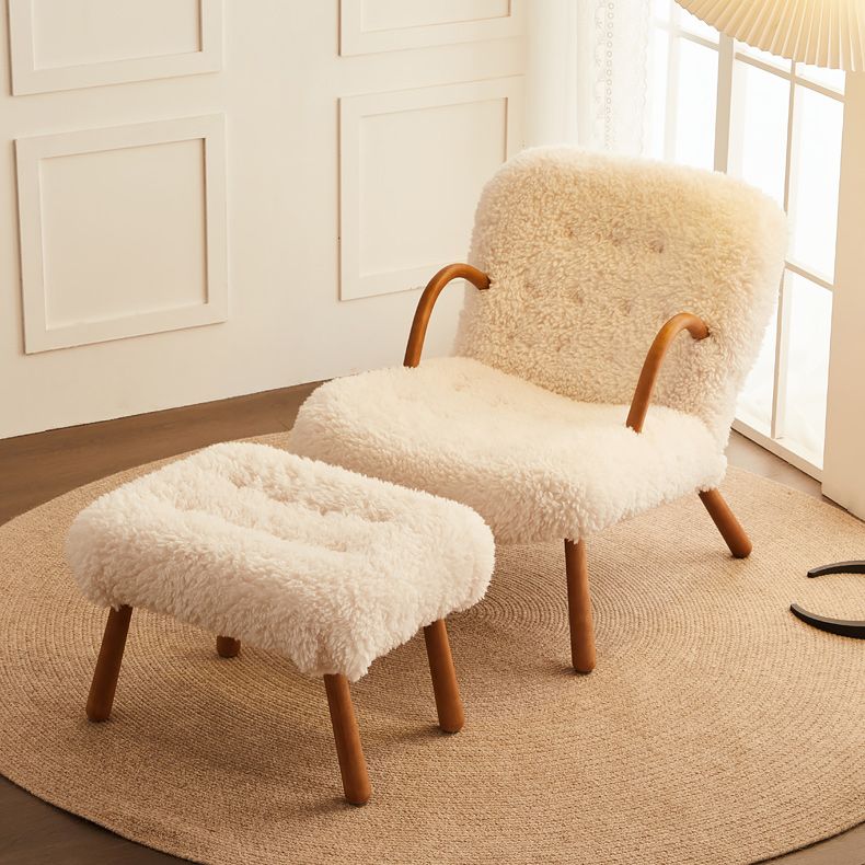 Contemporary Accent Armchair in Solid Wood Frame with Tight Back