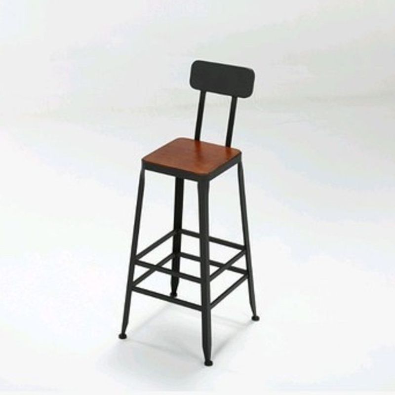 Contemporary Barstool Armless Bar Stool with Black Metal Legs