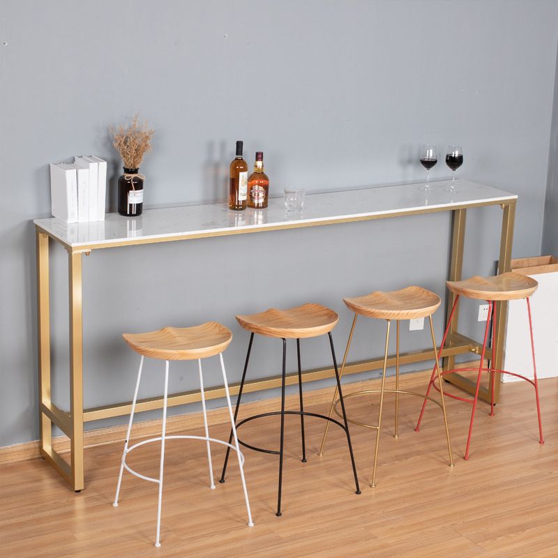 Glam Style Rectangle Bar Table 1/2/5 Pieces Faux Marble Counter Table for Indoor