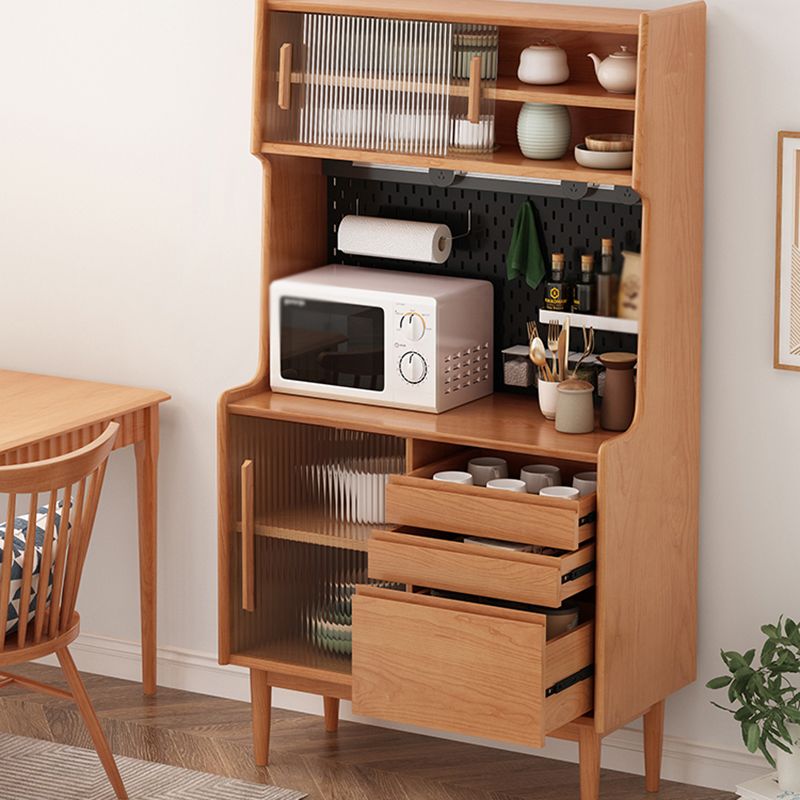 Wood Simple Cupboard 3 Drawer and Doors Kitchen Sideboard for Dining Room