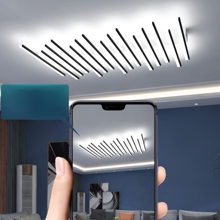 Modern Style Strips Flush Ceiling Light Multi Lights Metal Flush Mount Ceiling Light Fixture