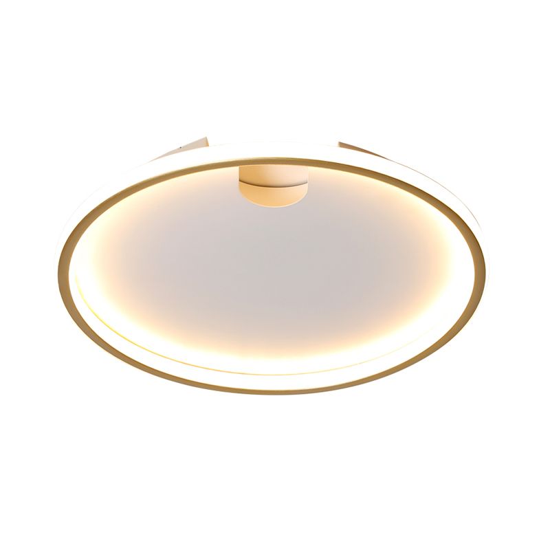 Illuminazione a soffitto della camera da letto del LED stile moderno oro flush Mount con la tonalità rotonda del metallo, 16 "/19.5" W