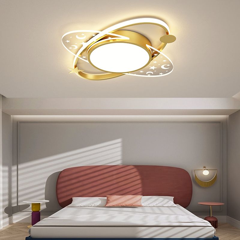 Geometry Shade Ceiling Light Fixtures Modern Style Metal 2 Light Ceiling Mounted Lights