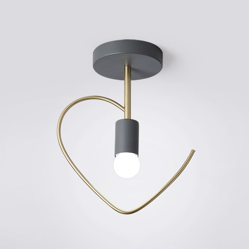 Metal Unique Shade Flush Ceiling Light Modern Style 1 Light Flush Mount Fixture