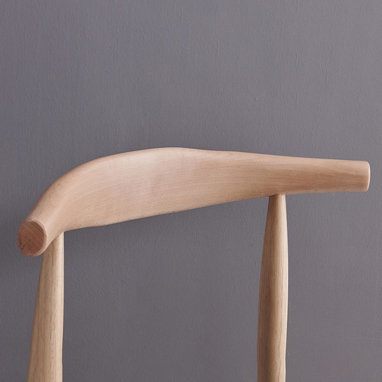 Silla lateral escandinava interior tapizada Silla de comedor de madera con respaldo abierto