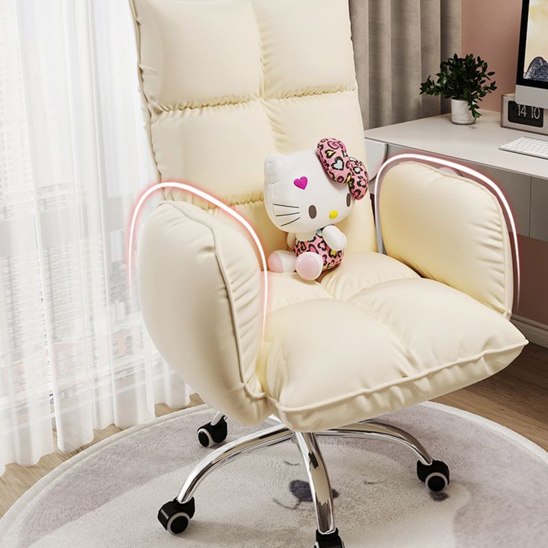 Swivel Desk Chair with Padded Arms Chrome Metal Frame Modern Computer Chair with Wheels