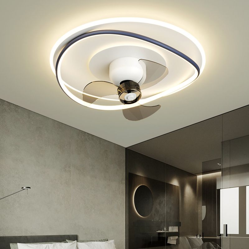 Contemporary Geometric Fan Light Metal LED Flush Mount Light for Bedroom