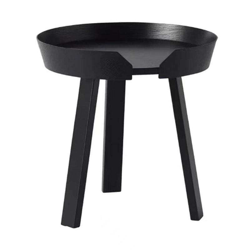 Solid Wood Tray Top End Table 3/4 Legs 2 Pieces Side Table Set