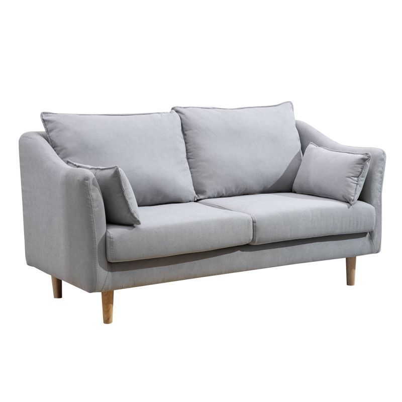 Scandinavian Loose Back Sofa 27.17" H Square Arm Slipcovered Loveseat