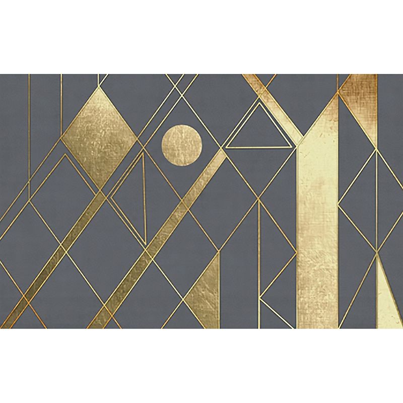 Big Scandinavian Mural Wallpaper Gold and Grey Geometries Wall Art, Made to Measure