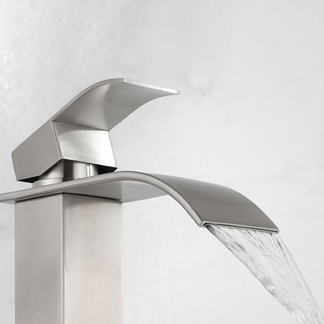 Industrial Vessel Faucet Stainless Steel Lever Handles Waterfall Spout Bathroom Faucet