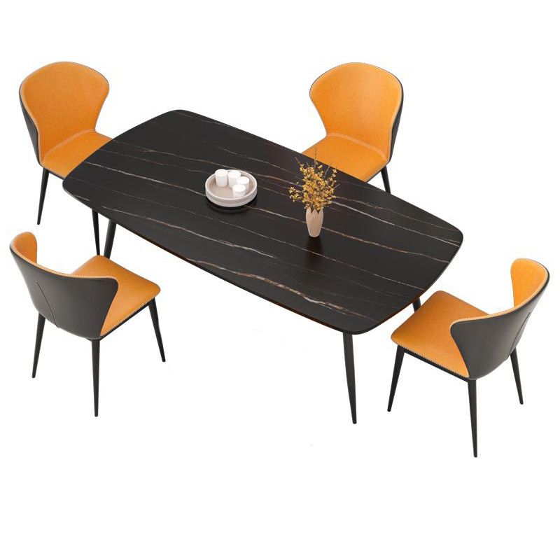 Modern Style Sintered Stone Dining Table with Standard Height Table and 4 Legs Base for Home Use