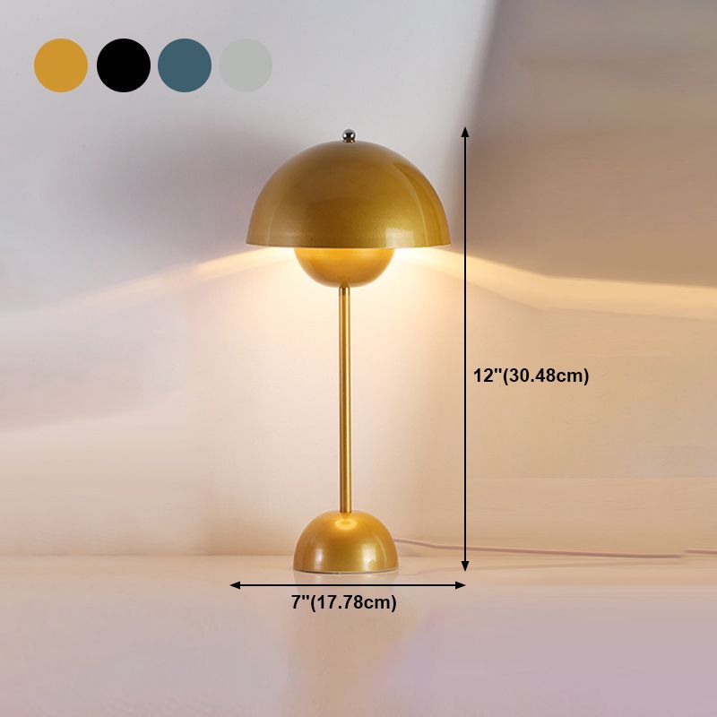 Dome Nightstand Lamp Modern Style Metal Single Light Table Light
