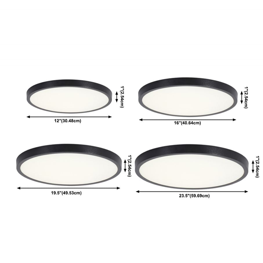 Metal Round Shade Flush Mount Llight Modern LED Style1 Head Flush Mount