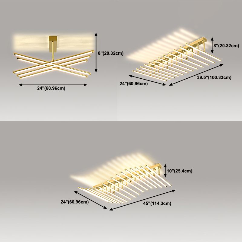 Luz de techo lineal nórdico Luz de montaje de aluminio de aluminio de aluminio para sala de estar