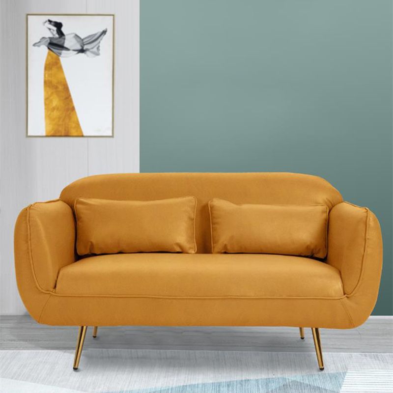 Velvet Modern Standard Tight Back  Sofa 30"W Square Arm with Bolster Pillows