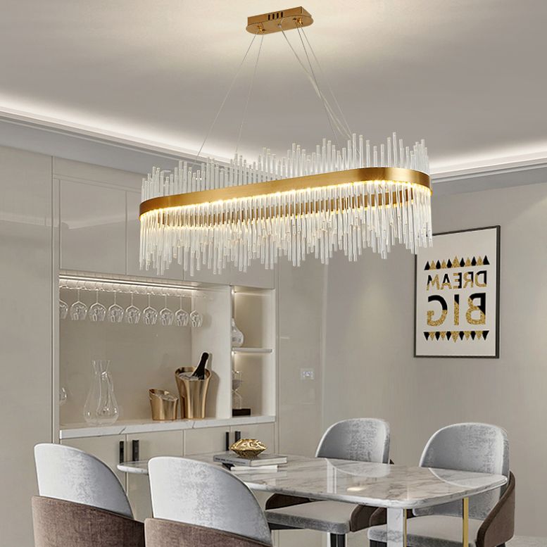 Modern Pendant Chandelier Linear Island Lighting Pendant Light Modern Chandelier in Gold
