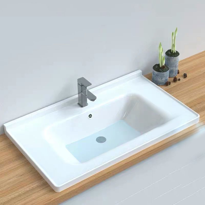 Contemporary Bathroom Sink Pop-Up Drain Rectangular Vessel Sink(Not Including Faucet)