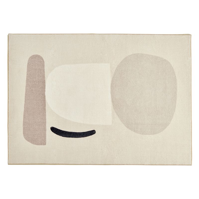 Modern Khaki Indoor Rug Leisure Contrast Panel Polyester Non-Slip Backing Area Carpet for Home Decor