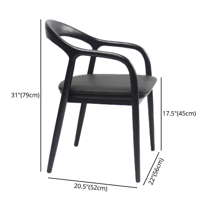 Traditional Style Solid Wood Dining Arm Chair Matte Finish Open Back Dining Chair