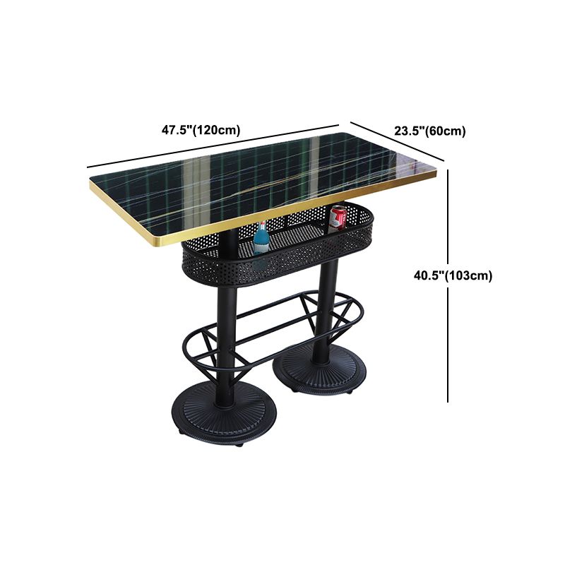 Industrial Wood Top Bistro Table Matte Finish Bar Table for Small Places