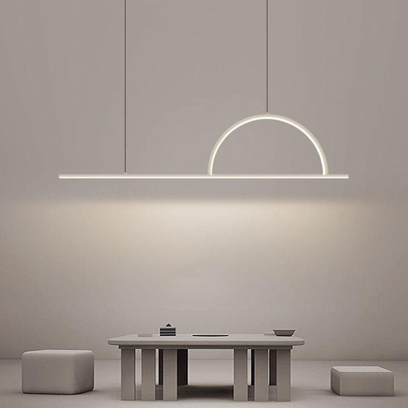 Ideas de iluminación de la isla de la isla de la isla de forma lineal de estilo contemporáneo de forma lineal