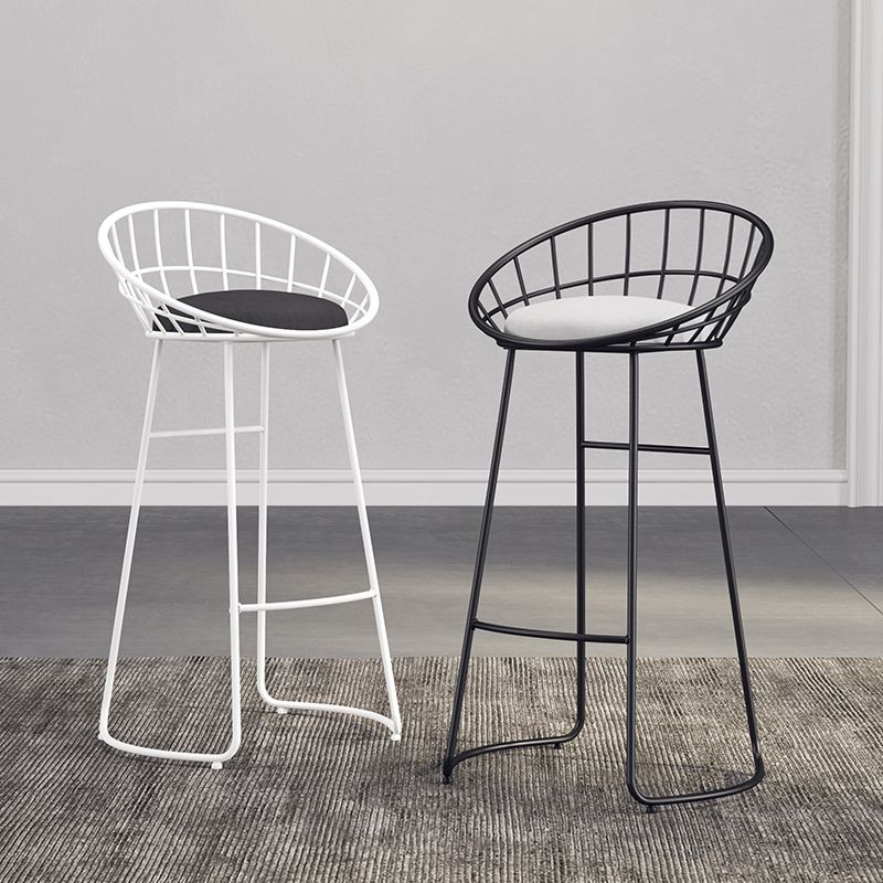 Scandinavian Design Upholstered Bar Stools Armless Stools with Cushion