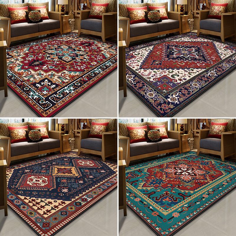 Alfombra floral multicolor resplandeciente Síntesis de alfombra marroquí de alfombra marroquí que se puede lavar la alfombra antideslizante para la habitación