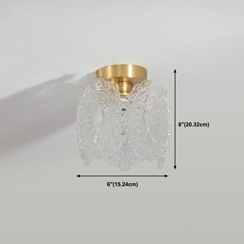 Nordic Style Ceiling Light Geometry Shape Ceiling Lamp with Glass Shade for Living Room