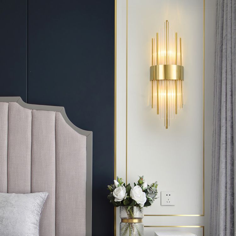 Kristallzylindrische Wandleuchte moderne Stil 2 Leuchten Wandmontierte Lampen