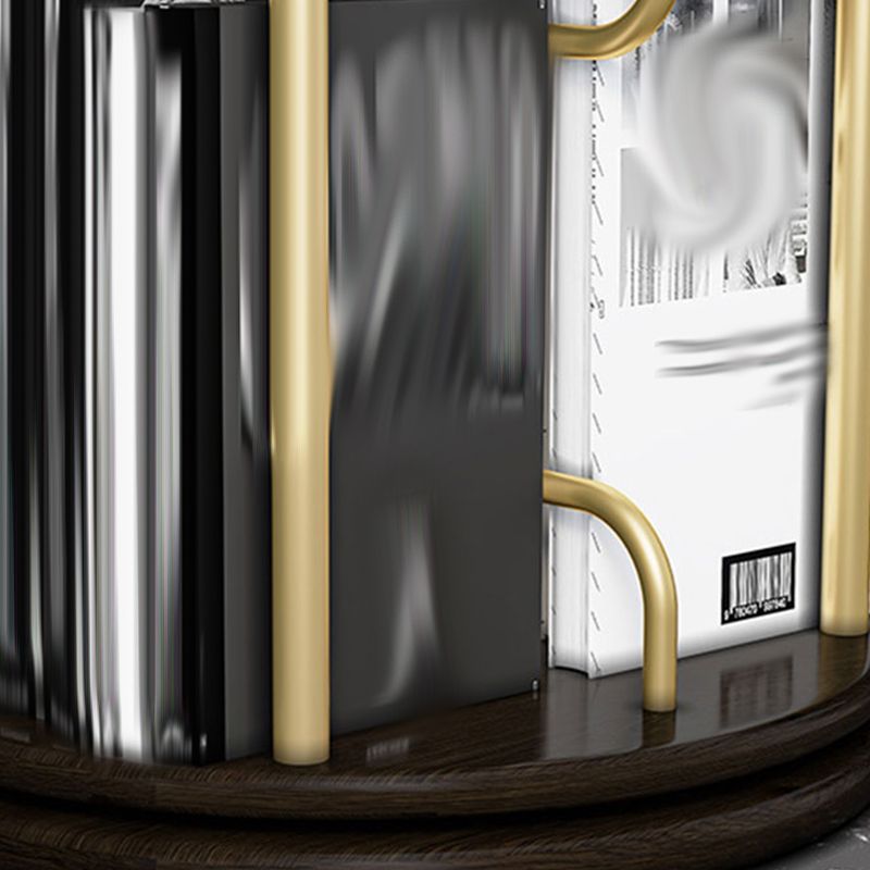 Glam Open Etagere Bookshelf Iron Ferro Telefono in legno in legno scaffale