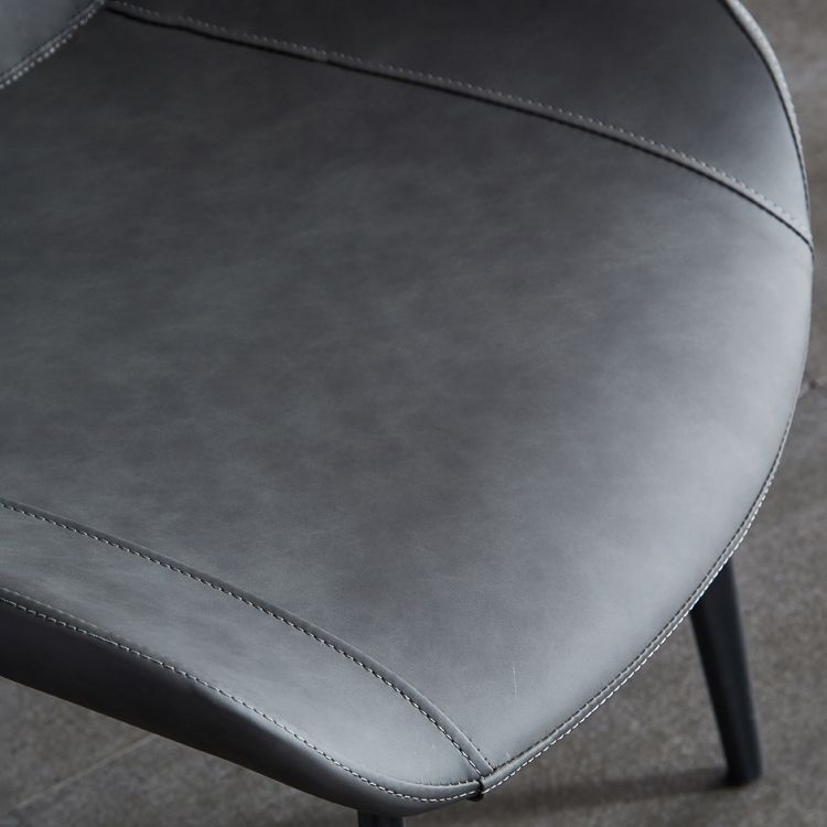 Contemporary Metal Dining Room Chairs Leather Dining Armless Chairs for Indoor Use