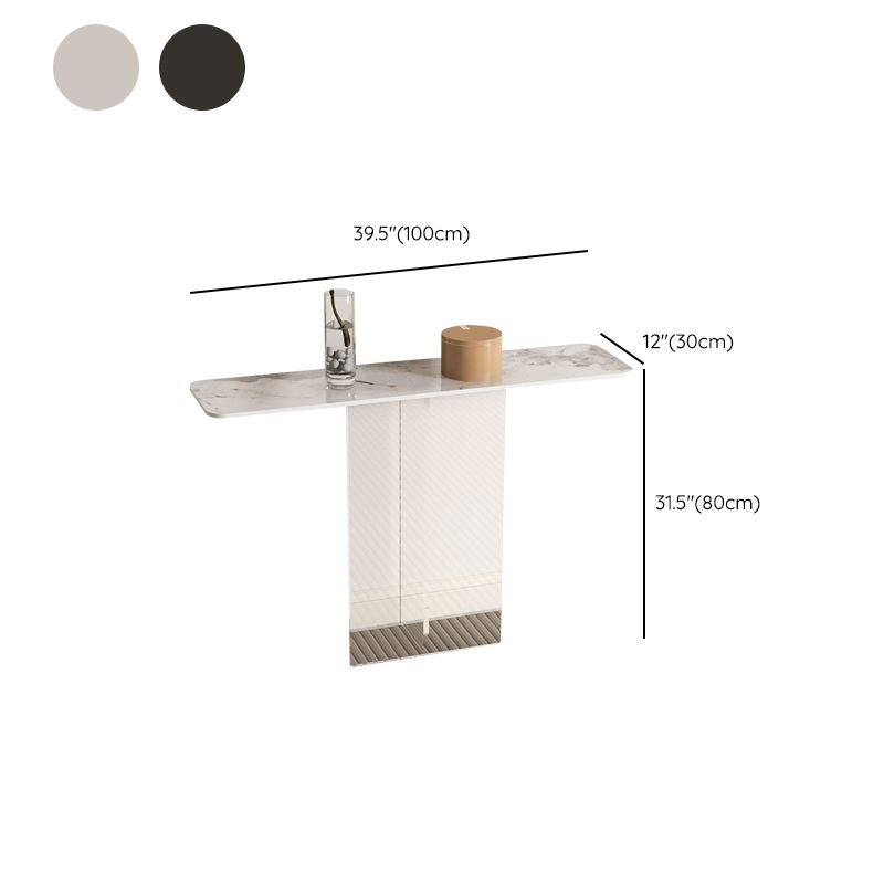 Rectangle Shape Contemporary Console Table Black/White Stone Console Sofa Table
