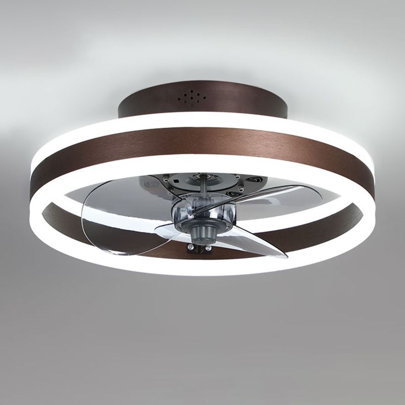 Round Shape Metal Ceiling Fan Modern Style 1 Light  Ceiling Fan Lamp
