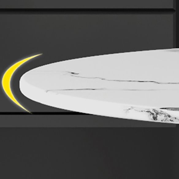 Modern Sintered Stone Dining Room Set with Round Top and Gold Base Furniture