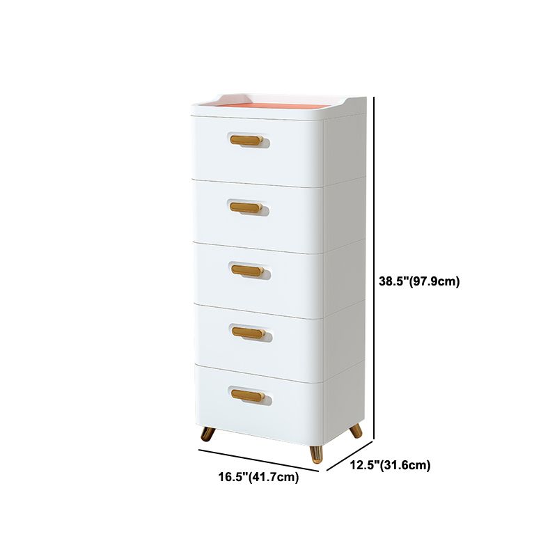 Contemporary Storage Cabinet with Legs White Cabinet with Drawers