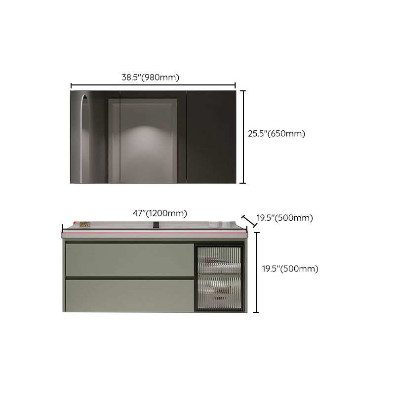 Contemporary Vanity Sink Wall-Mounted Bathroom Vanity Cabinet with Drawers