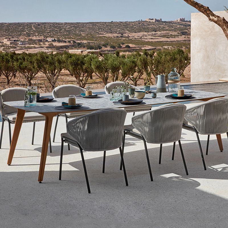 Bohemian Style 1/2/3/7 Pieces Dining Set Stone Dining Table Set for Outdoor