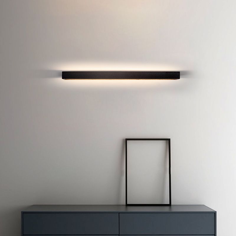 Square Shape Metal Wall Sconce Modern Style Single Light Wall Lighting Fixtures in Black