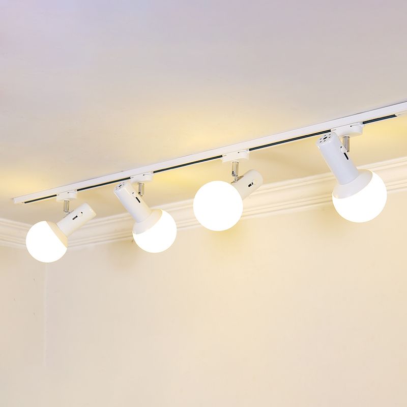 Linear Ceiling Flush Mount Light Minimalist Style Metal White Ceiling Mount Chandelier