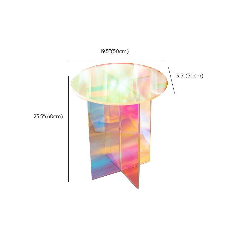 Multi-Color Accent Side Table Round Shape Plastic Table for Bedroom