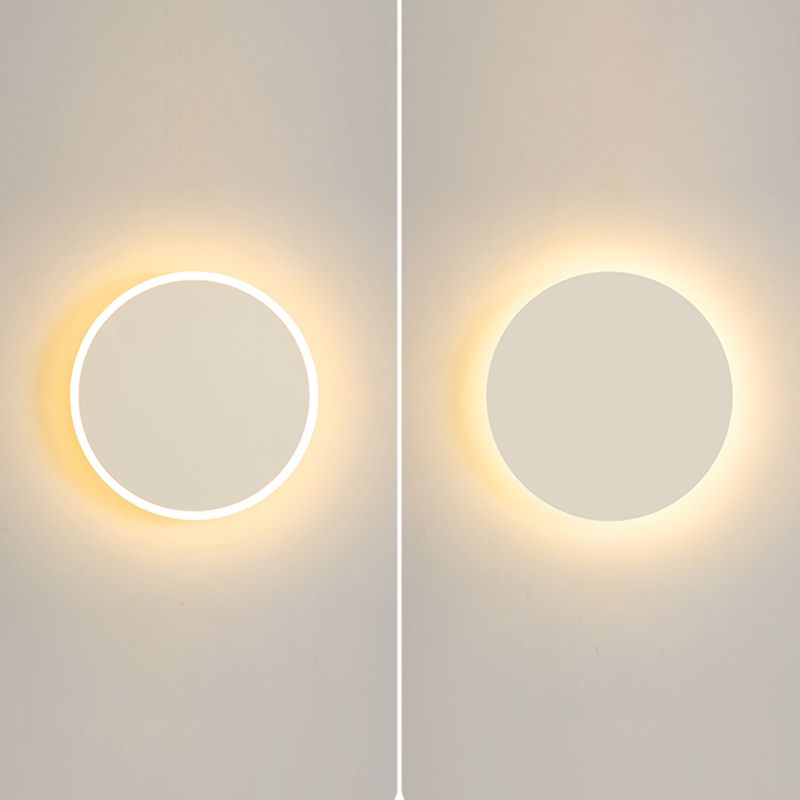 1-Light Round Shade Murce Murce Modern Simple Style Wall Éclairage en blanc