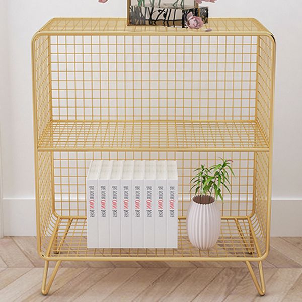 Moderne Metall Standard Bücherregal Gold und Black Iron Closed Back Bücherregal