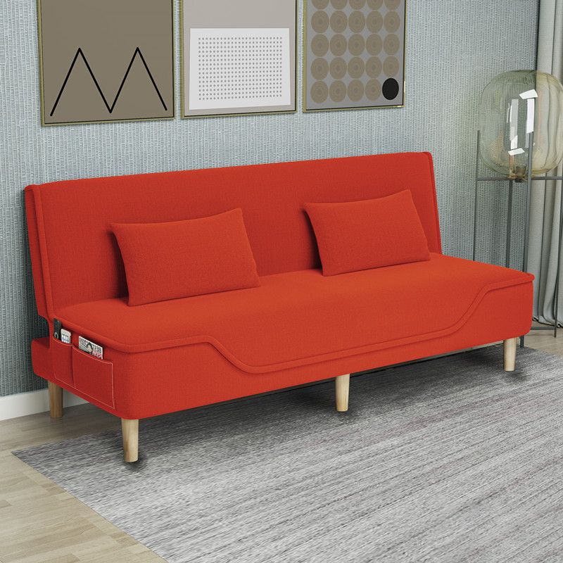 Contemporary Living Room Tight Back Sleeper Armless Linen Seating
